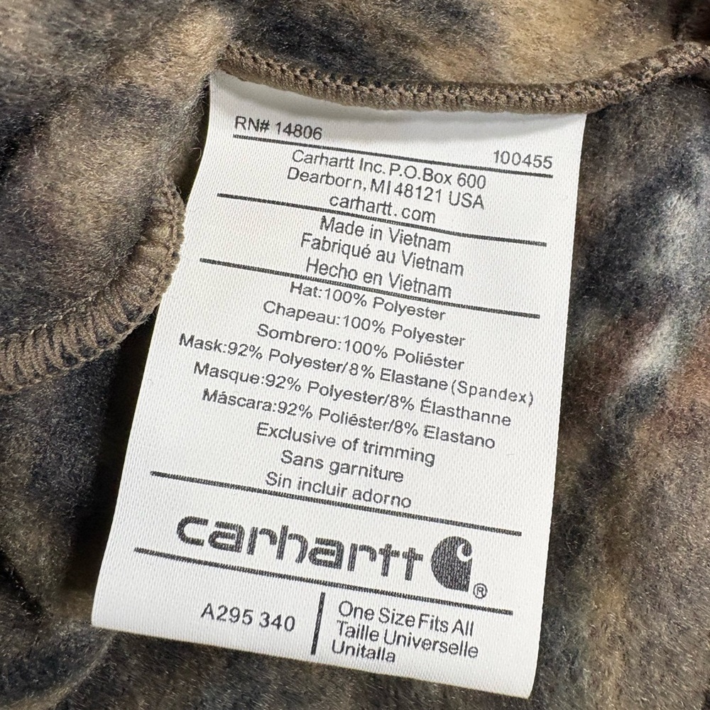 Carhartt-Balaclava Men’s one size fits most camo/black warm cap. New w/o tags! - Picture 9 of 11